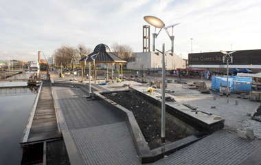 Public realm works continue on the south canal bank 